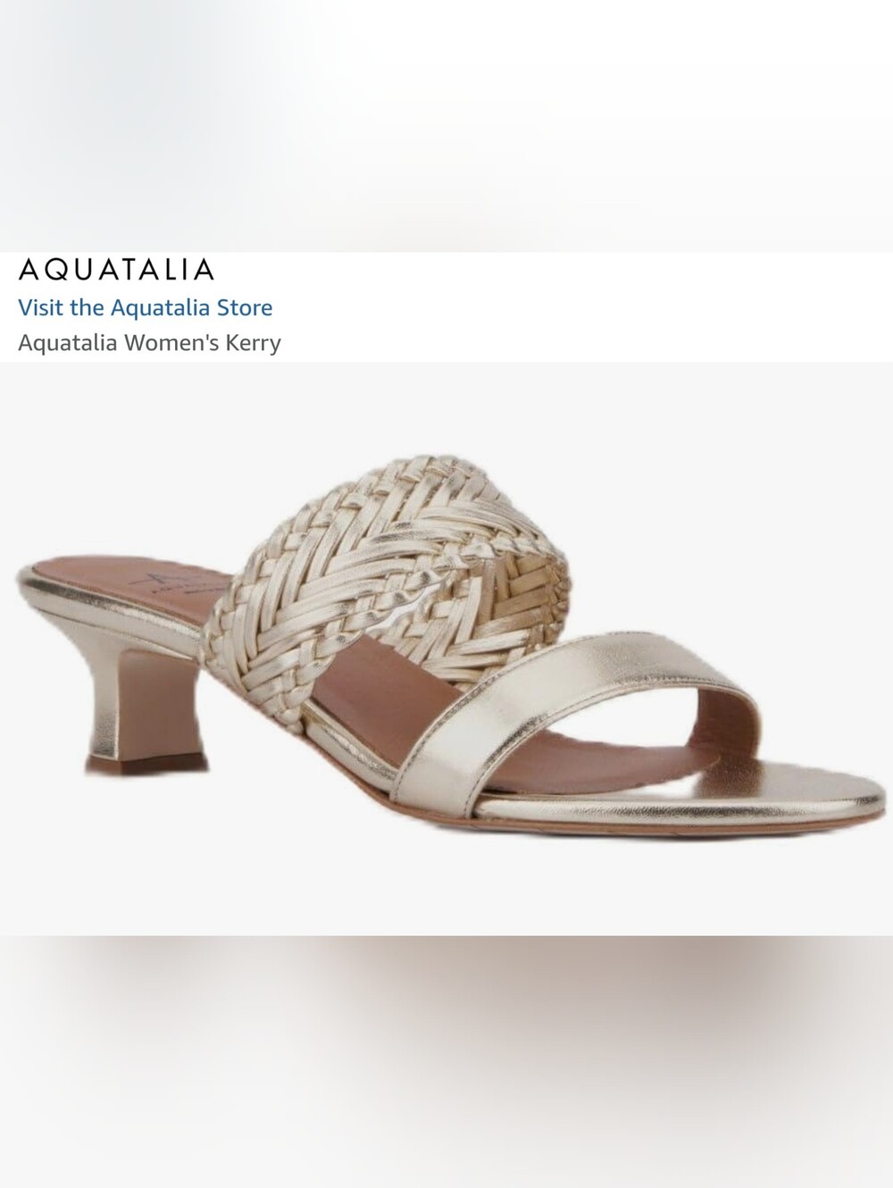 Aquatalia Women Kerry Gold Platinum Sandals Size 40/10 NWB